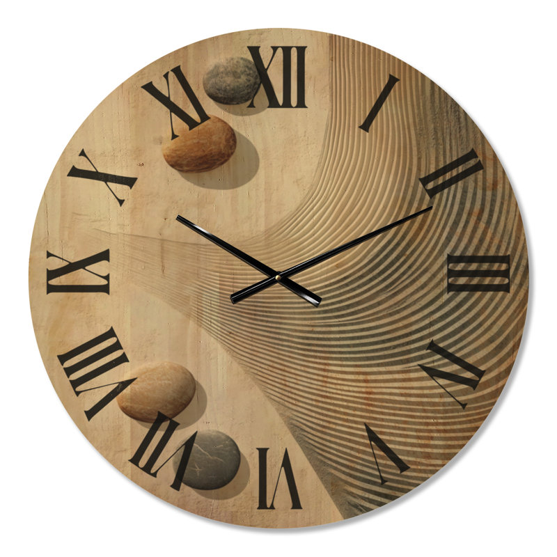 Grande horloge murale en bois Boho, Large