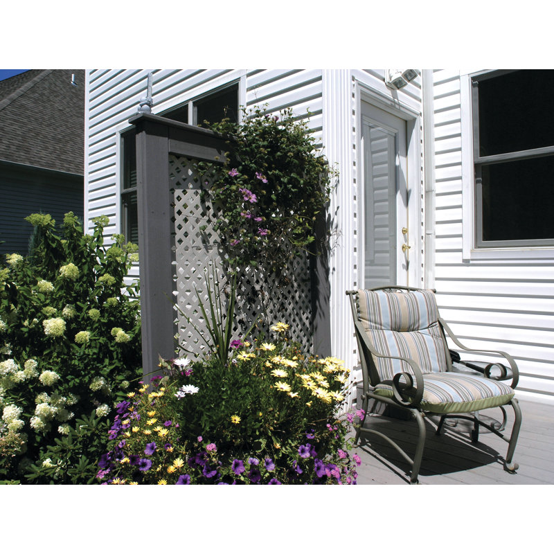 96" H x 48" W Vinyl Diamond Privacy Lattice Panel, Gray