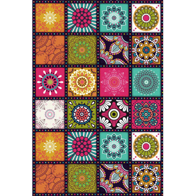Stylish Woven Carpet, 100% Polyester, 4.0 x 5.9 Feet | 3D Digital Printing, Antibacterial, Non-Slip PVC Underside | Machine Washable, Pile Height: 0.3 Inches, Perfect for Living Room & Bedroom Decor