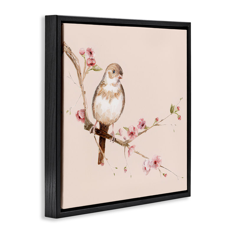 Cadre flottant Sweetest Bird, design par Lisa Wehmeyer, Cadre flottant noir de jais, H 18 po x l 18 po