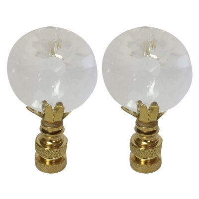 Sun Cut Round K9 Crystal Lamp Finial