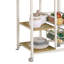 Chariot de cuisine naturel brun et blanc