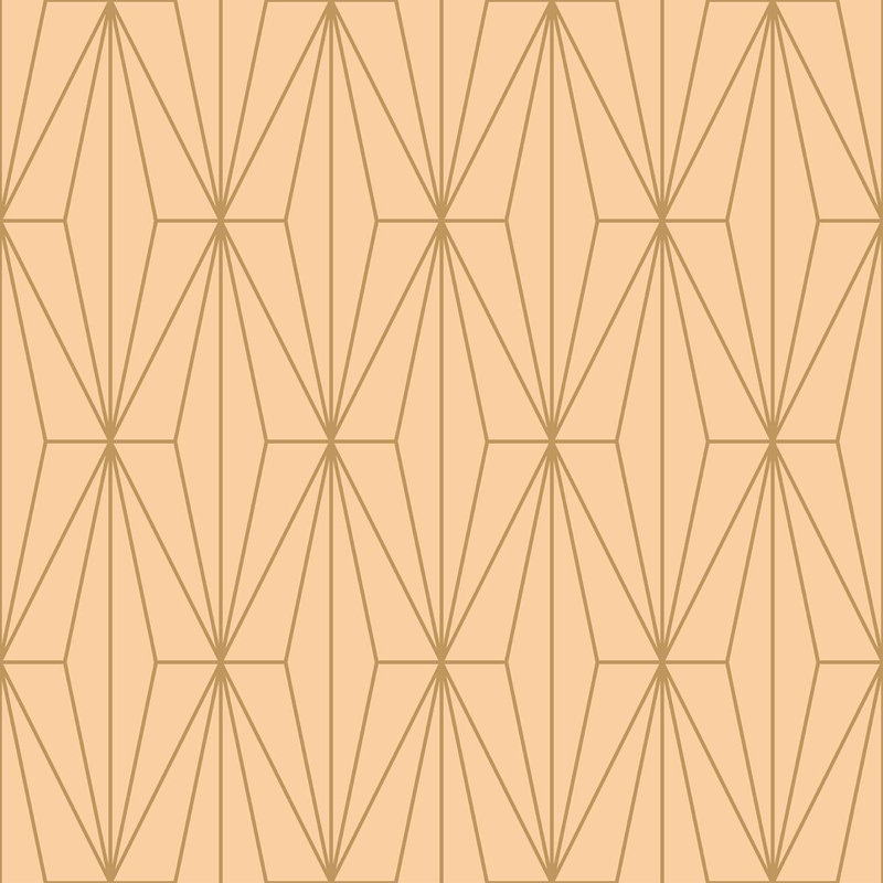 Rouleau de papier peint adhésif Daryell Luxury Art Deco, L 10,5 po x l 24 po, Orange