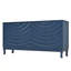 Élégant buffet doté de portes à motif ondulé sophistiquées avec un design à rainures arquées dans un agencement élégant à quatre portes, réglable, adapté pour le bureau, le vestibule et le salon-798460619