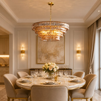 Grand lustre de salle à manger moderne en verre, luminaire de luxe pour îlot de cuisine et salon