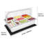 Contenant de présentation de comptoir, plateau de service à salade en acier inoxydable, distributeur de condiments de buffet, support refroidi à la glace avec couvercle transparent pour restaurant (1 x 1/3 + 6 x 1/9)