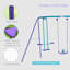 Outsunny Kids Swing Set, Metal Heavy Duty A-Frame 2 Seats Glider Purple