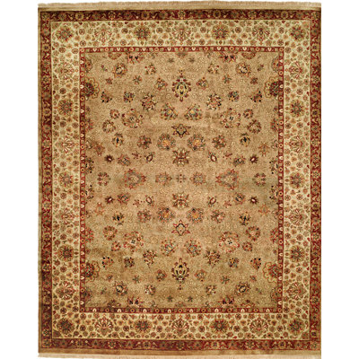 Tapis beige noué à la main