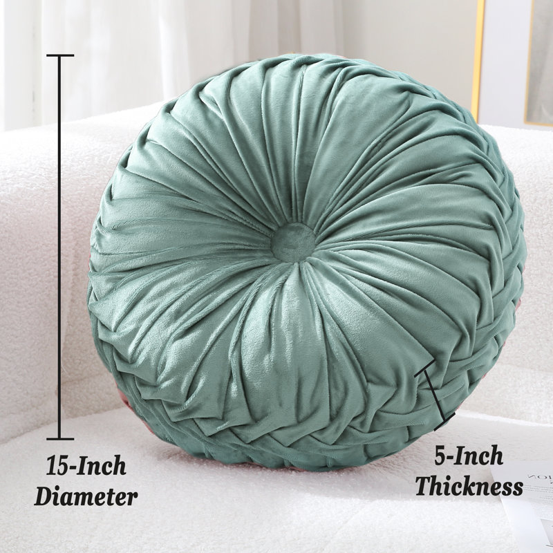 Coussin décoratif ultra doux en velours rond pour canapé (15 pouces), Vert clair