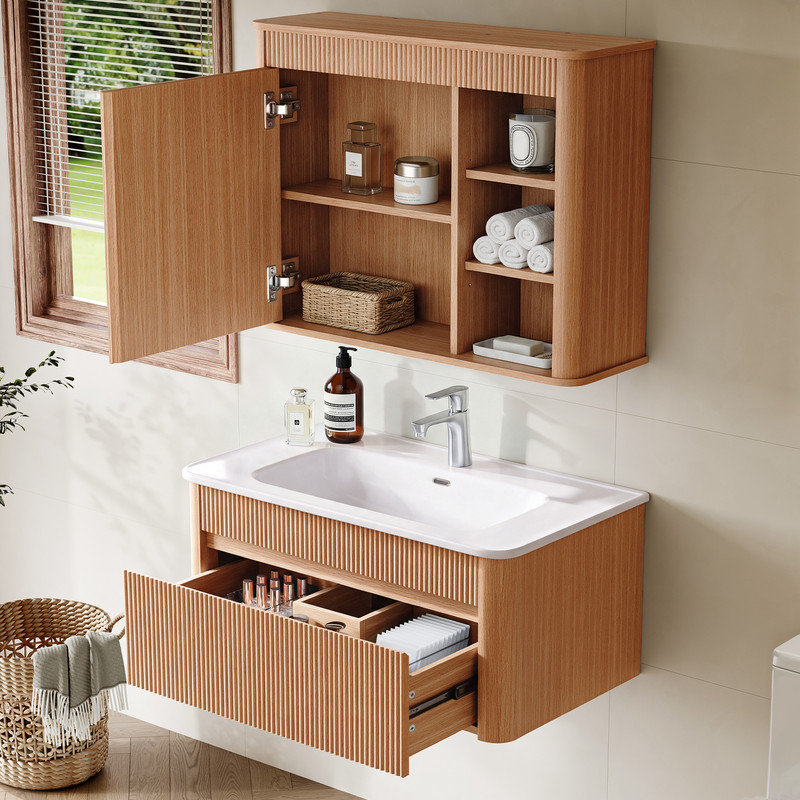 Armoire à pharmacie murale 29 "avec tablettes réglables, chêne naturel 29", Natural Oak