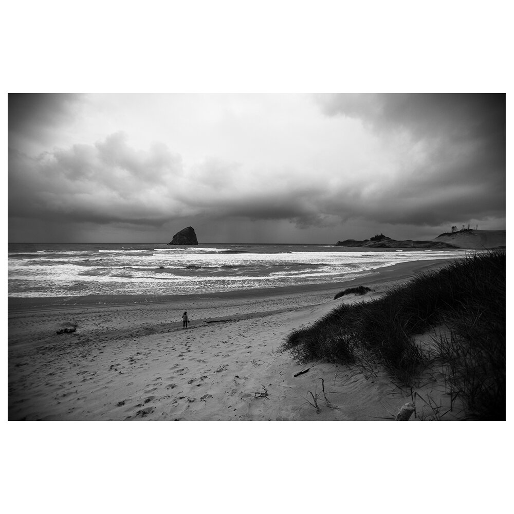 Leinwandbild - Fotografie „Sand and Clouds at the Seaside”