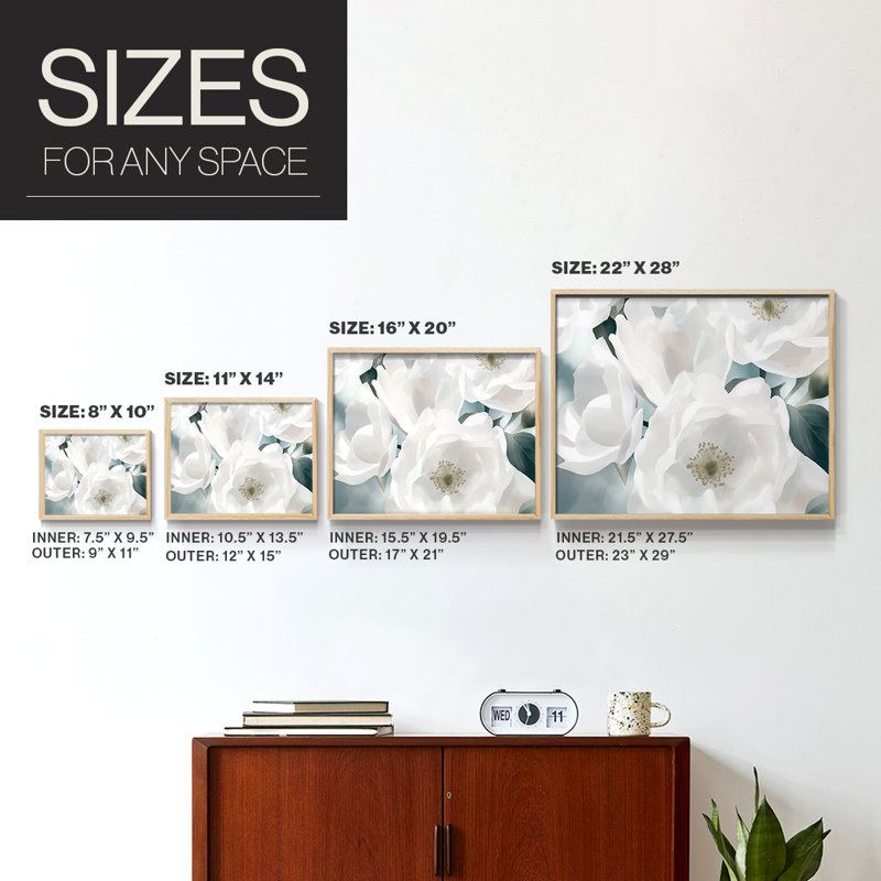 Floral Series-XVIII -Framed Print - Restickable, H 8 po x l 10 po, Naturel