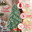 Arbre de Noël bleu-vert à carreaux teints avec embouts en PE + PVC avec branches articulées et support en métal stable-1366884410