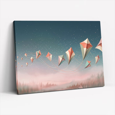 Kites Sky Canvas Wall Art Oil Painting Print Set Of 1