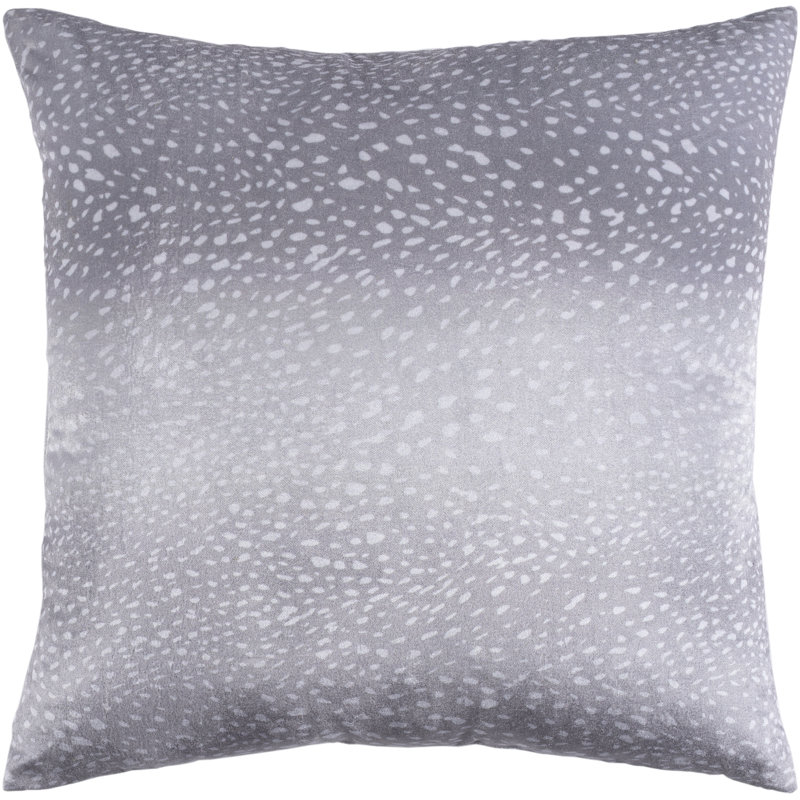 Doe Animal Print Reversible Pillow Cover, 18" x 18", Light Gray/Cream