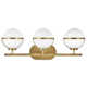 Arie 3 Light Frosted Dimmable Vanity Light