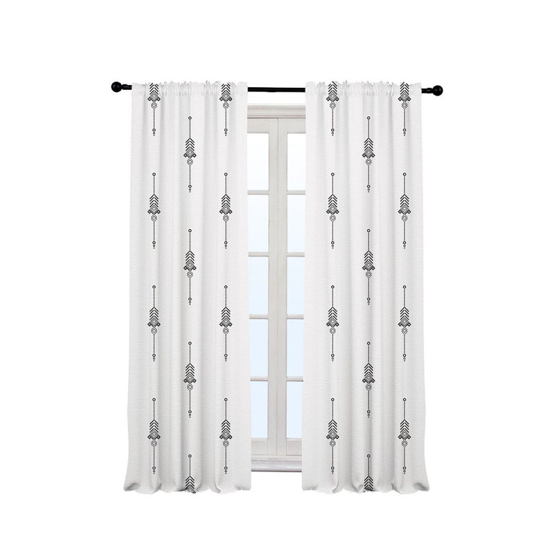 Burley Semi Sheer Curtain Pair, 140cm Width x 175cm Drop, White