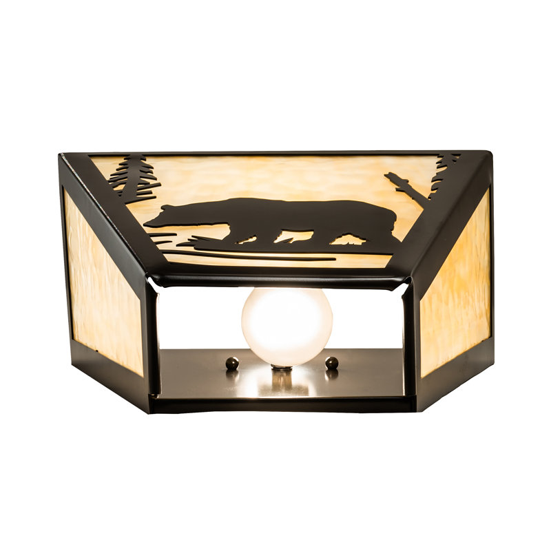 2 - Light Flush Mounted Sconce, Timeless Bronze, Beige