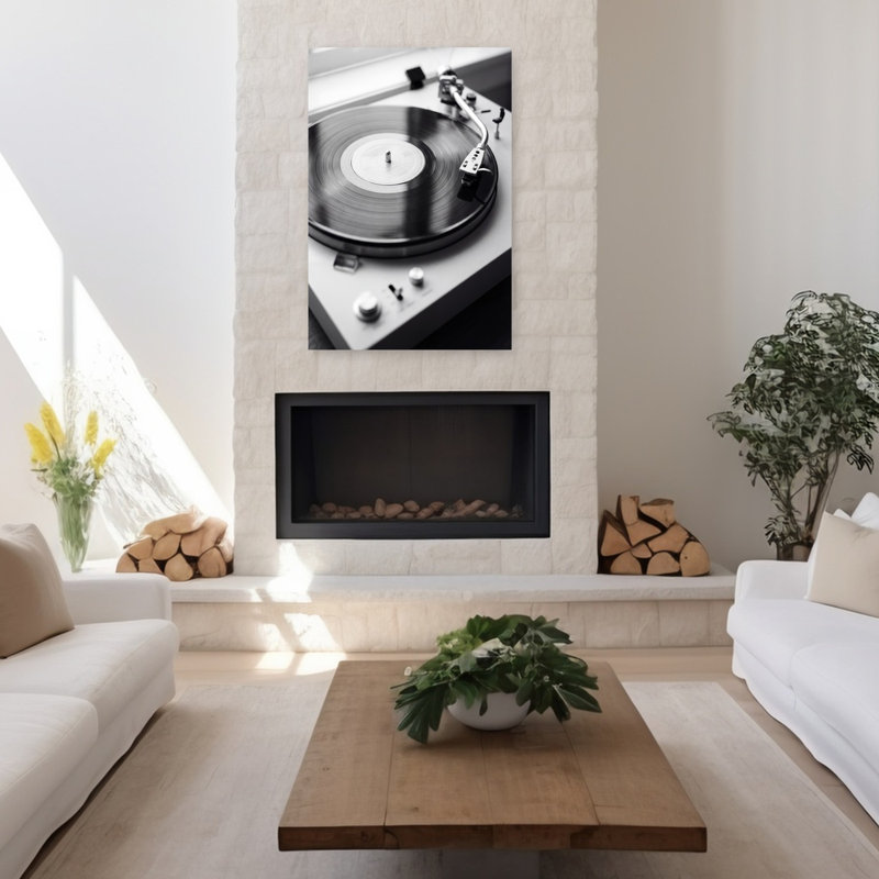 «Spinning Retro Turntable», art mural rétro classique rétro, H 48 po x l 32 po