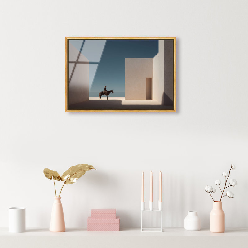 Lone Equestrian I Print by Oliver Gal, 21"H x 31"W, Gold Floater Frame