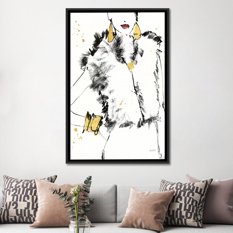 « mode strokes iv », reproduction d’art sur toile, H 60 po x l 40po x P 1,5 po, Toile encadrée noire, Non mat