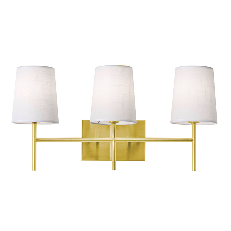 3 - Light Dimmable Vanity Light, Satin Brass