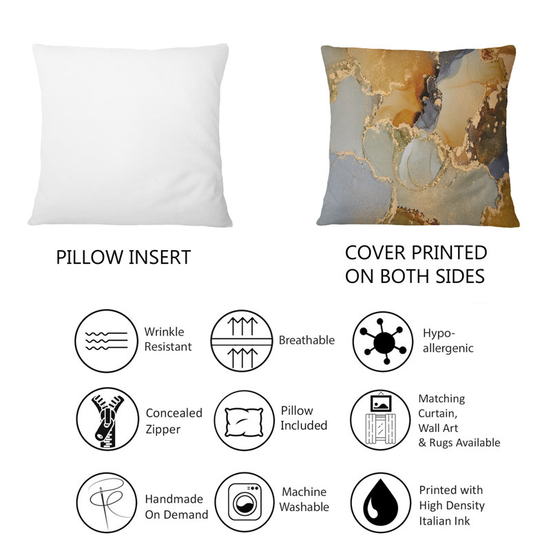 Abstract Reversible Throw Pillow, 18" x 18"