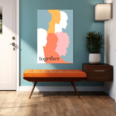 «Diverse profils ensemble», impression murale minimaliste colorée abstraite