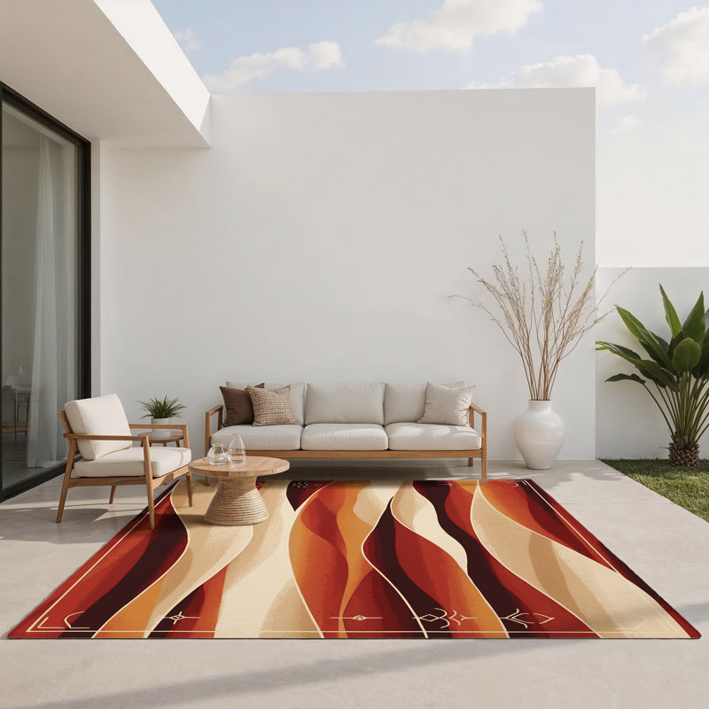 Amber Echo Indoor And Outdoor Area Rug, Rectangle 2' x 3'