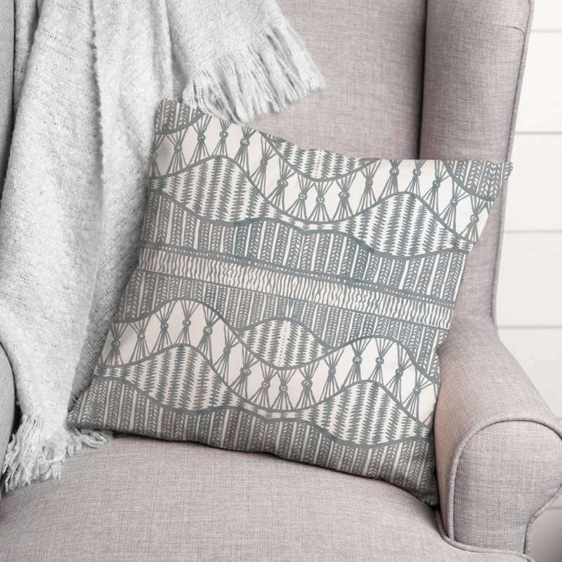 Coussin décoratif en polyester / mélange de polyester, Bleu