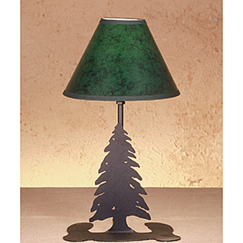 15"H Tall Pines Faux Leather Accent Lamp