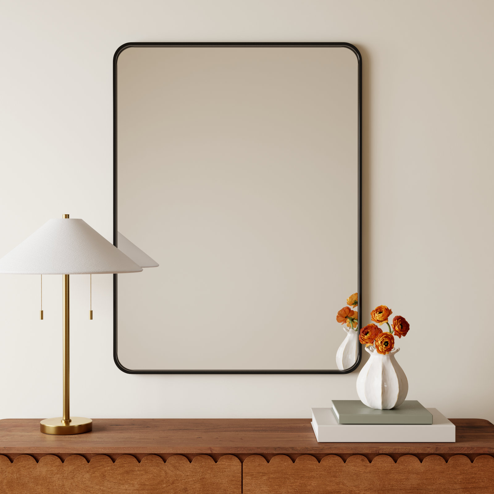 Sabine Accent Mirror, Black, 40'' H x 30'' W
