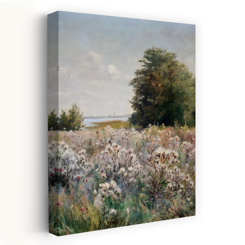 Peaceful Meadow Water View Peaceful Serene Tranquil Autumn City Wall Art Print 1 Piece Wrapped Canvas Wall Art