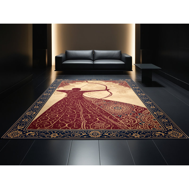 Tapis oriental doux et moelleux de style oriental paralympique en archer, 7 x 9