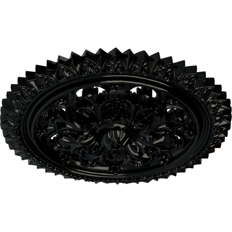 Médaillon de plafond de 21 21 pi 8 po x P 2 1/2 po York (convient aux auvents jusqu'à 3 5/8 po), Perle noire
