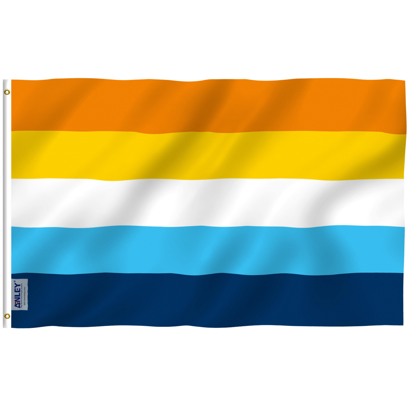 flag with orange blue and white