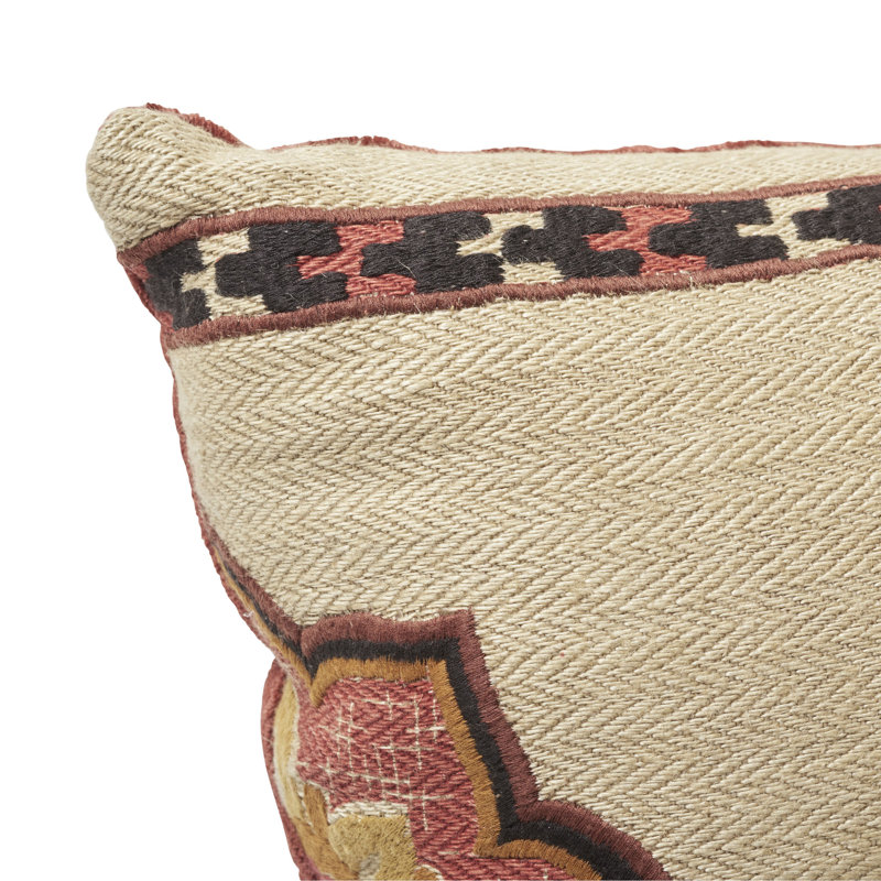 Temara Embroidered Pillow, Spice, 16" x 25"