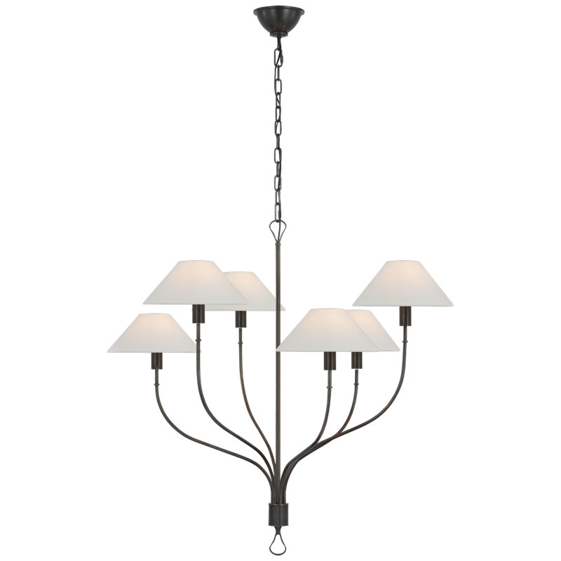 Griffin 6 - Light Chandelier, Bronze