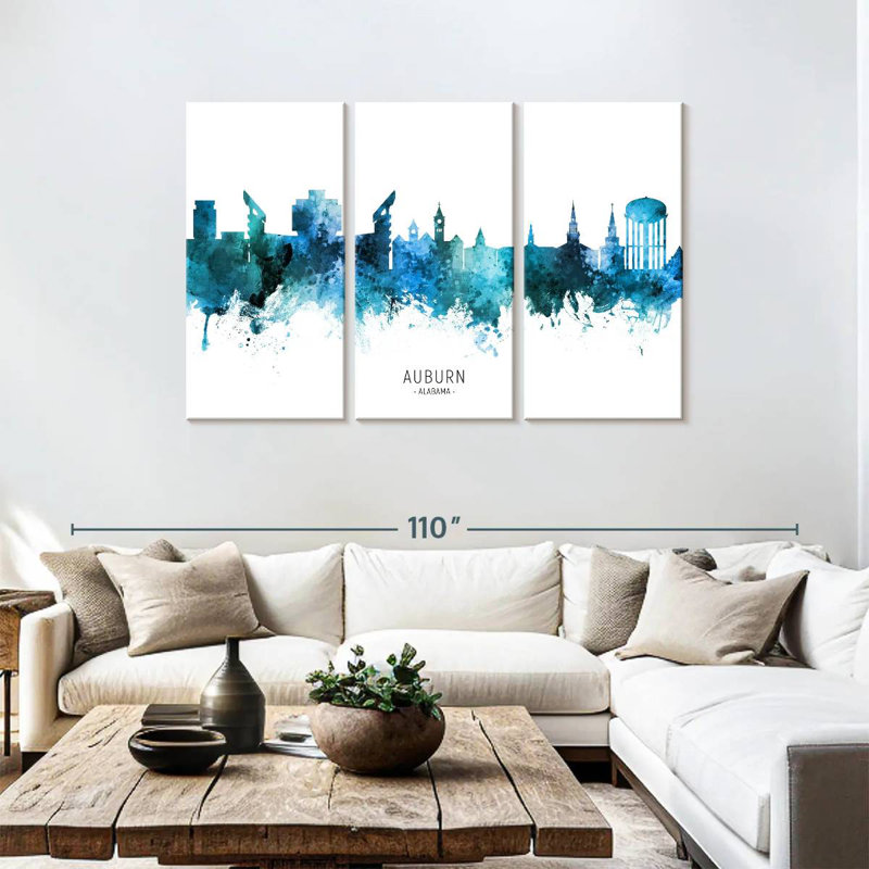 Rube Auburn Alabama Skyline I, H 48 po x l 74 po