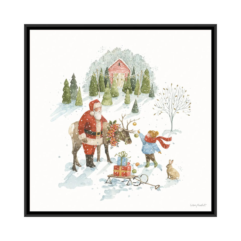 «Santa's Tree Farm III», reproduction d'art sur toile encadrée, H 18 po x l 18 po, Reproduction encadrée sans passe-partout