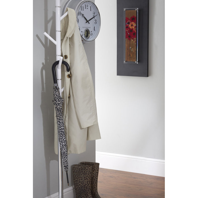 Plastic Freestanding Coat Rack, Chrome
