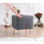 Pouf bohémien avec pieds en fer recouvert de cuivre, gris foncé, 15,7 po x 16,5 po x 15,7 po | Housse 50% coton / 50% lin, éponge orthopédique 1,9 po | Sièges élégants pour la décoration de la maison et de l'hôtel, durables et confortables-1460620917
