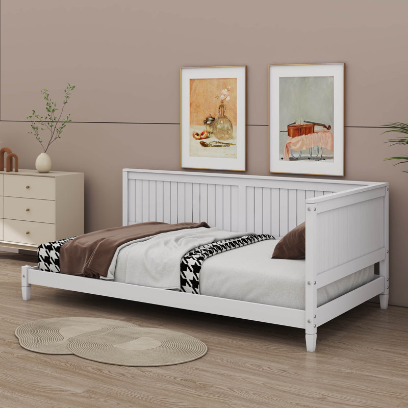 Ingus Wood Mid-Century Modern Daybed, Full, White