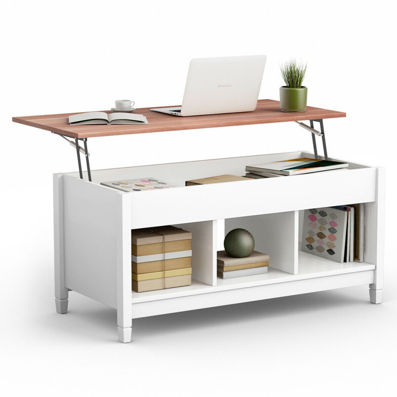 Single Coffee Table, Brown/White