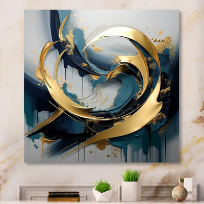 Tourbillon de fractale abstraite gris doré - impression d'art mural en métal fractal
