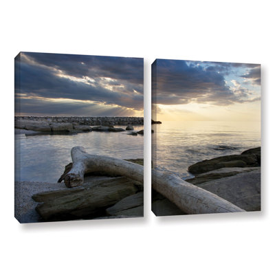 Lake Erie Sunset II by Dan Wilson 2 Piece Photographic Print on Wrapped Canvas Set -  ArtWall, 0wil010b2436w