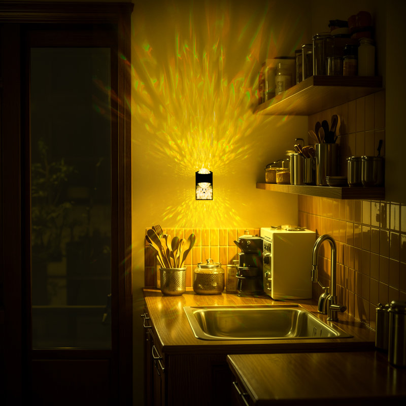RGB Diamond Lens Projection Plug-In Night Light With Color Memory