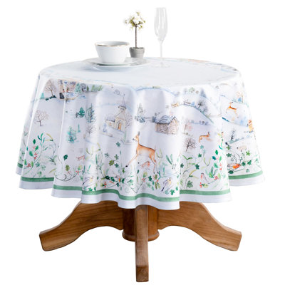 Maison d'Hermine Snowy World 100% Cotton Tablecloth - 63" Round