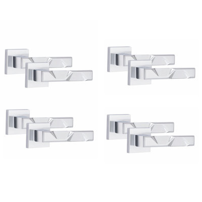 4 Pairs Modern Nova Premium Design Door Handles on Square Rose