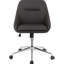 Fauteuil de bureau réglable brun avec siège rembourré, roulettes lisses, largeur de 25,5 po, idéal pour une chaise de travail à domicile, siège moelleux et mobilité facile
